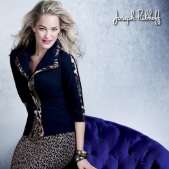 Joseph Ribkoff Jackets & Blazers - Joseph Ribkoff Leopard Print Trim Jacket